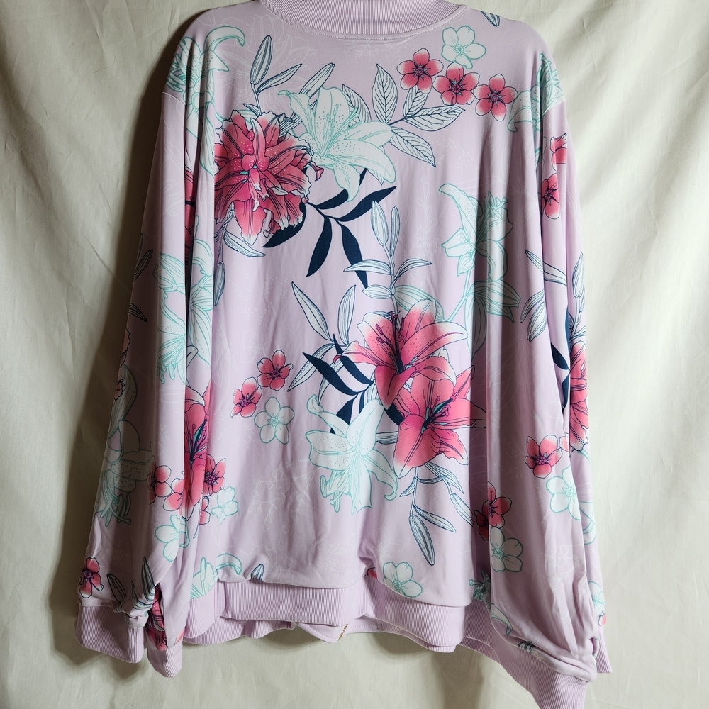IMAN Womans 5X Reversible Soft Pink With Floral Stretch Jacket - Picture 5 of 11